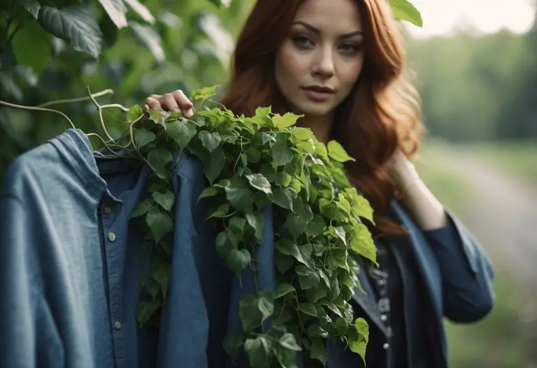 woman holding shirt with poison ivy - featured image