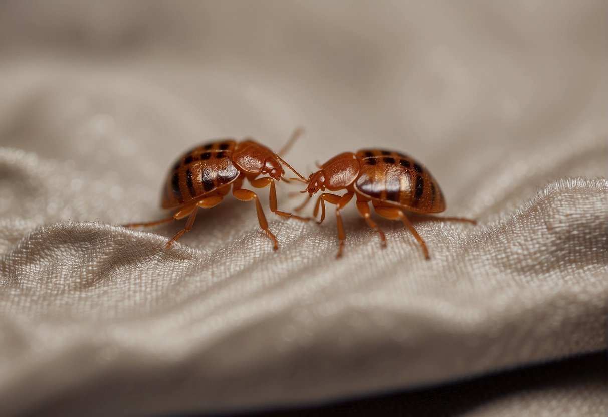 Bed bugs on clothing, moving through fabric fibers, inquiring about travel