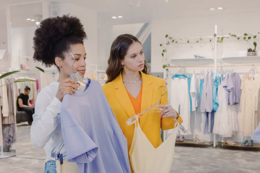 customer choosing clothes