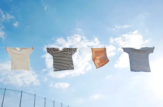 drying clothes under the sun