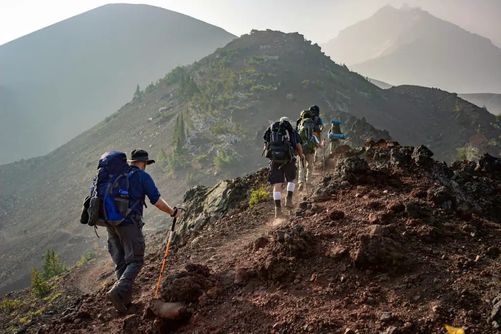 group of people hiking